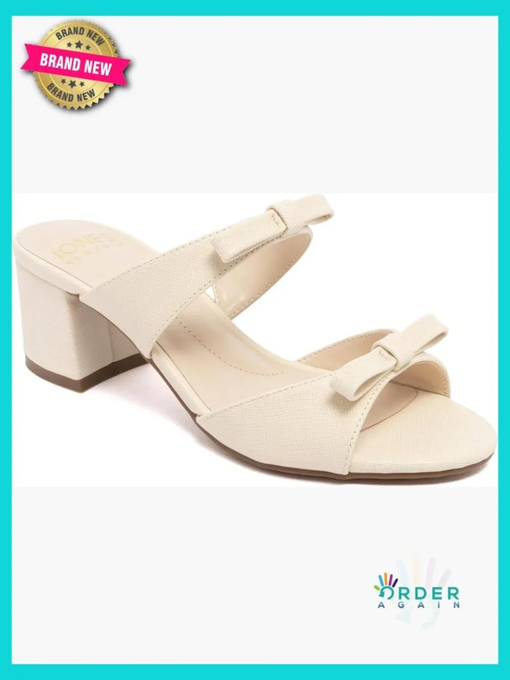 Double Band Bow Slide Sandals Block Heel Mules Wedding Guest